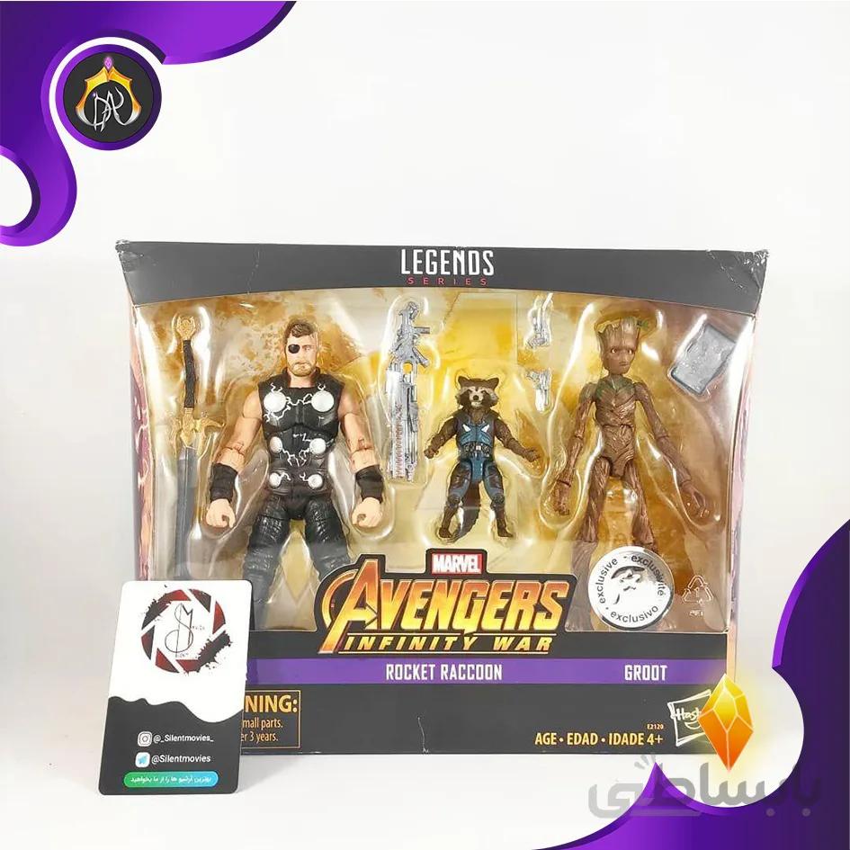 ست اکشن فیگور اونجرز Marvel Legends Thor,Rocket And Groot