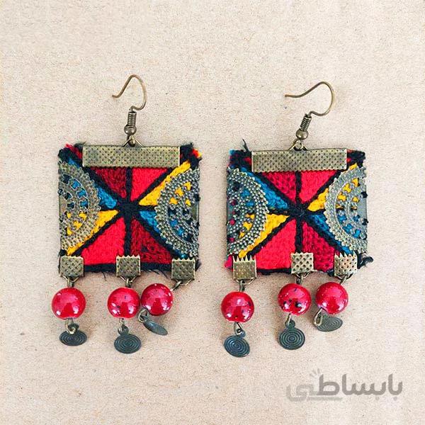 گوشواره سوزن دوزی مرواریدی
