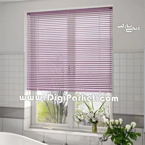 پرده کرکره فلزی یاسی روشن ساده ۲۵ میلیمتری P705