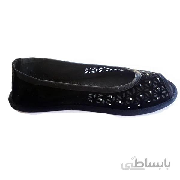روفرشی زنانه مخمل مشکی نگین دار