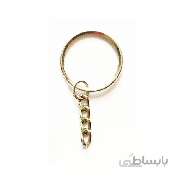 حلقه جا کلیدی نقره ای با زنجیر 30mm بسته 5 عددی