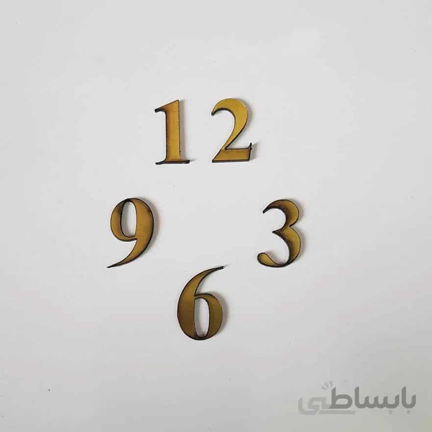 چهار عدد اصلی ساعت لاتین کوچک (طلایی)