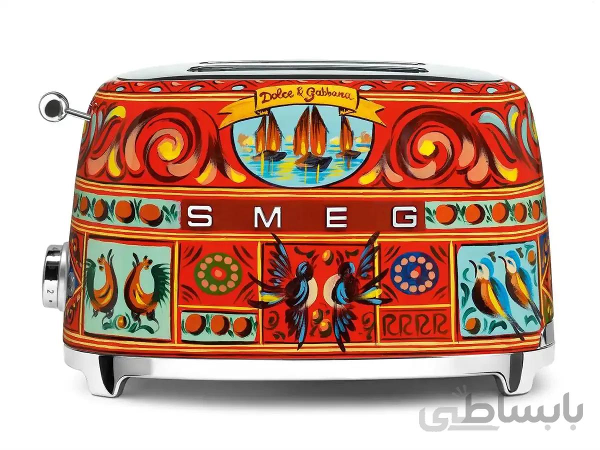 توستر اسمگ دولچه اند گابانا ایتالیا Smeg TSF01PGEU 2-Scheiben-Toaster Dolce Gabbana