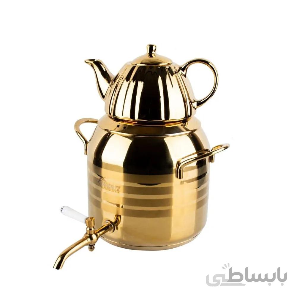 کتری قوری بهریز مدل زرد طلایی (5 لیتری)