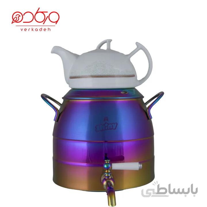 کتری و قوری هفت رنگ ستاره‌ای ۶ لیتری