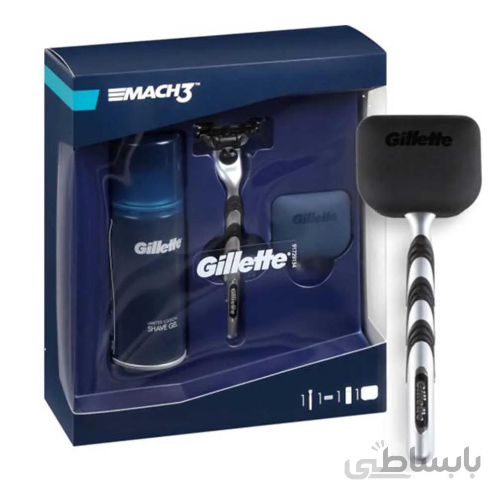 ست اصلاح GILLETE شامل خودتراش و ژل اصلاح مدل MACH3 ا gollette shaving set includes shaver and shaving gel model MACH3
