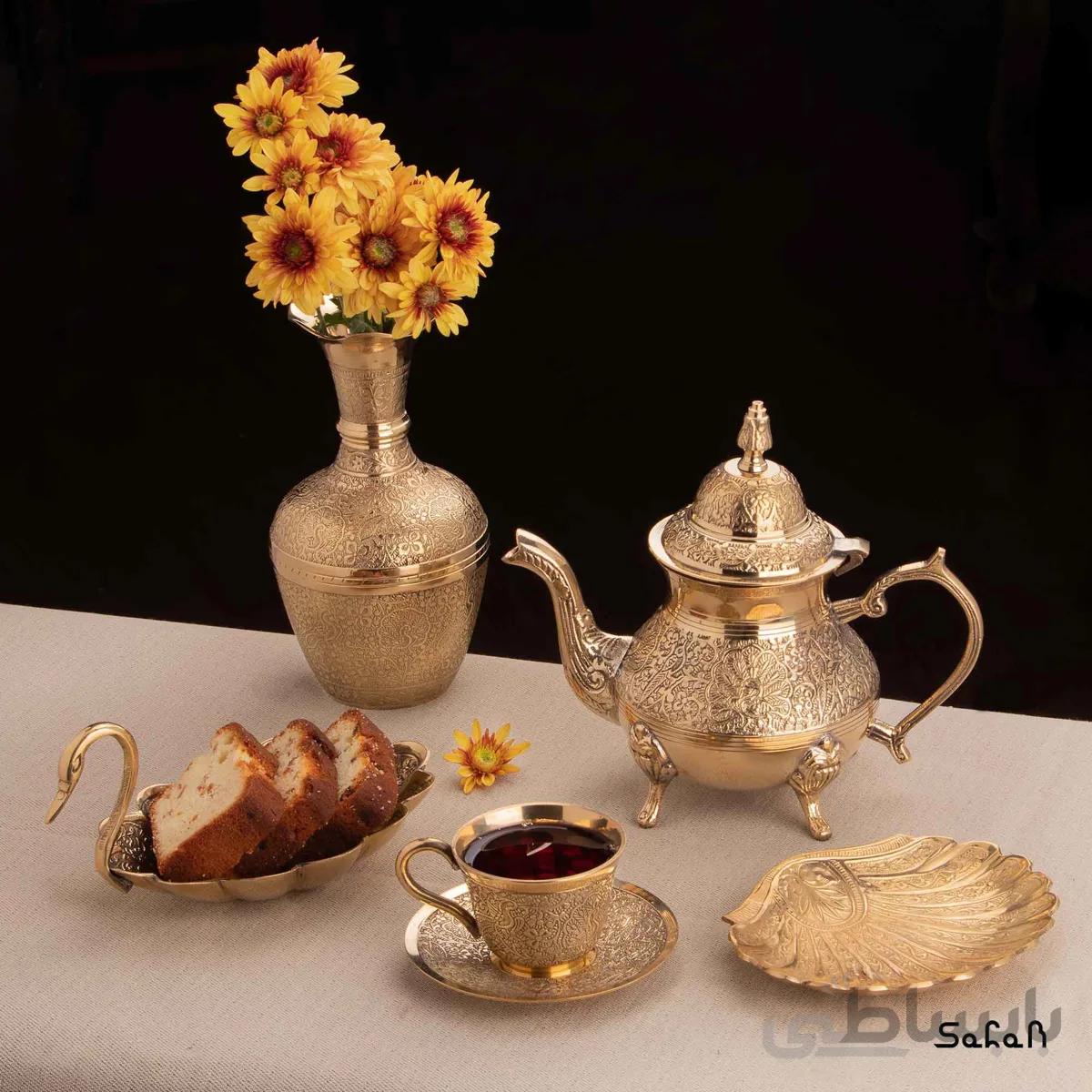 ست چای خوری برنجی طلایی کد 014