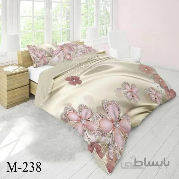 روتختی سه بعدی ساتن ابریشم ترک طرح گلدار - کد M 238