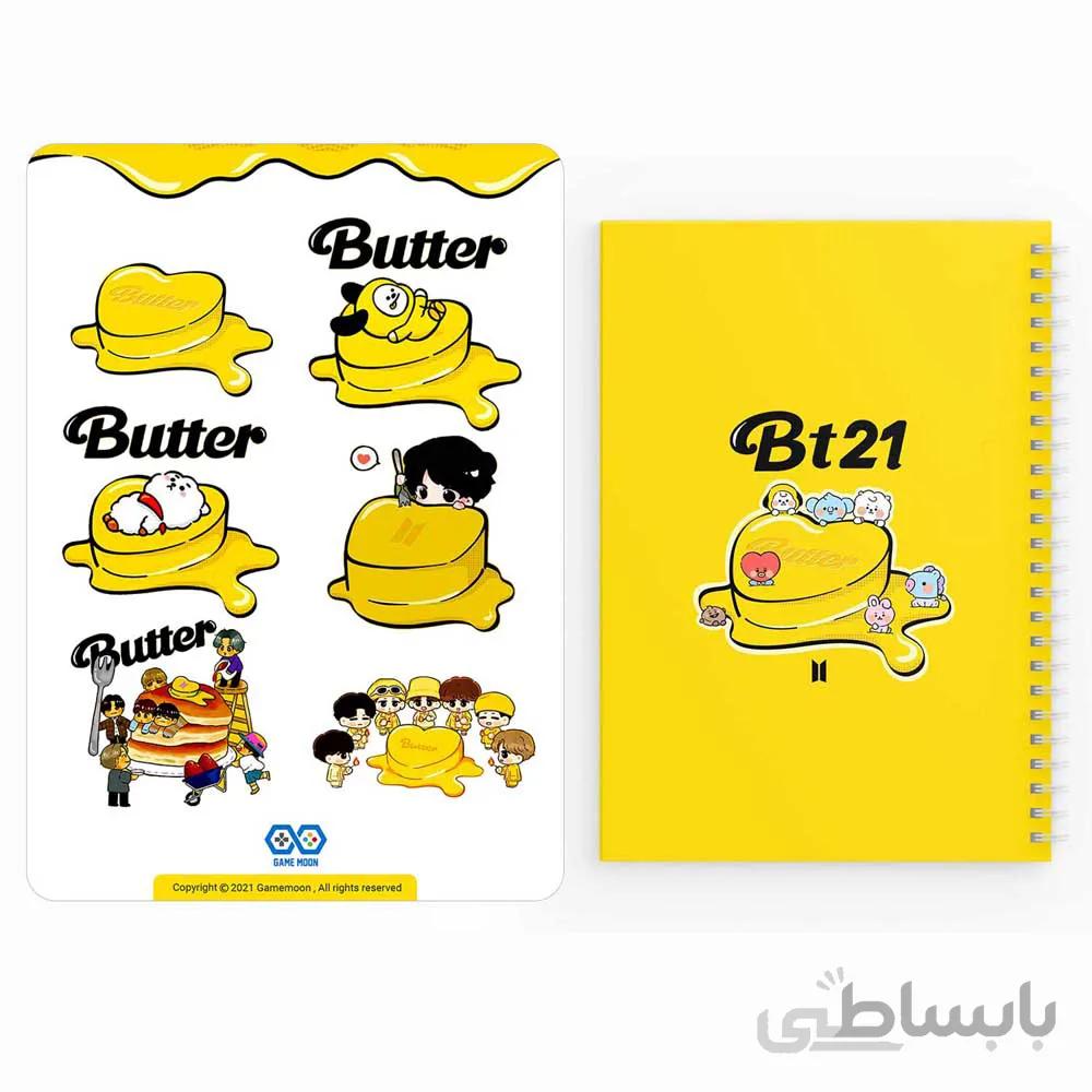 دفترچه يادداشت bts butter به همراه مجموعه ٦ عددی استيكر-کد 2028