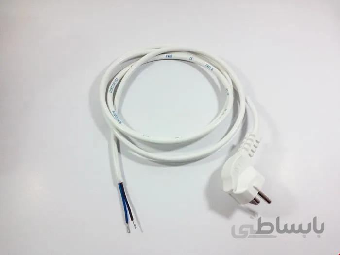 کابل سفید استاندارد درجه یک(0.75*2 -16 آمپر 250 ولت-طول 180 سانتی متر)