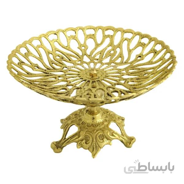 شیرینی خوری برنزی طرح توری سایز بزرگ کد ۱۰۵۰