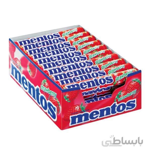 آبنبات منتوس بسته ۲۴ عددی توت فرنگی – Mentos Strawberry