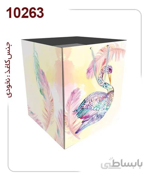 ساکدستی فانتزی پرنده با کاغذ نخودی کد10263