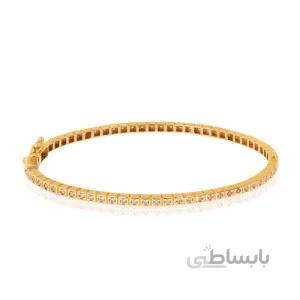 دستبند النگویی طلا طرح شوپارد مدل تمام نگین کد CB465