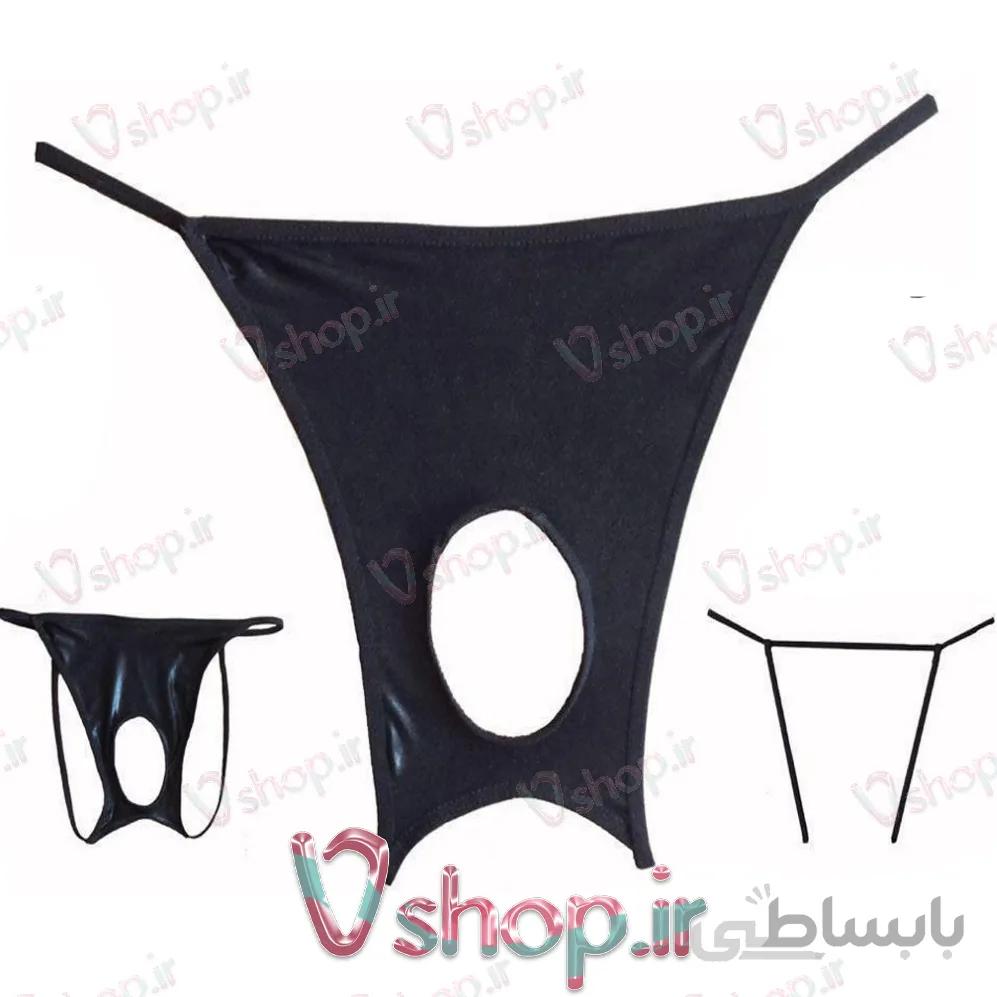 شورت مردانه پشت باز جلو باز مشکی