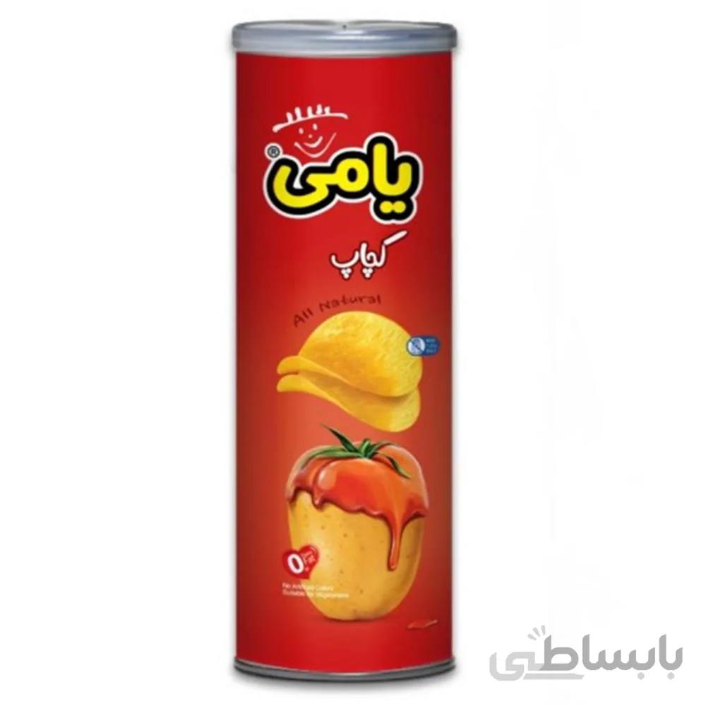 چيپس همسان بسته بندی قوطي كچاپ 150گرمی (12عدد در هر یک کارتن) ا Potato chips, matched packaging container kachab (12numeric in each carton)