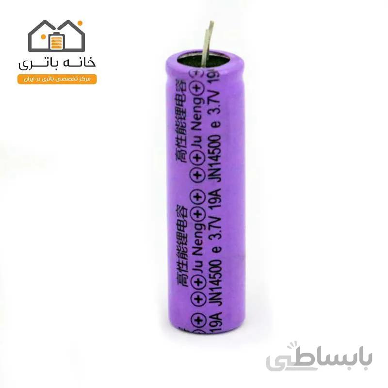 باتری شارژی 3.7 ولت قلمی لیتیوم آیون 800 میلی آمپر 14500 بست خازنی