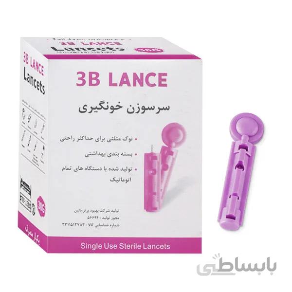 سوزن تست قند خون چهار پر ۳B LANCE LANCETS