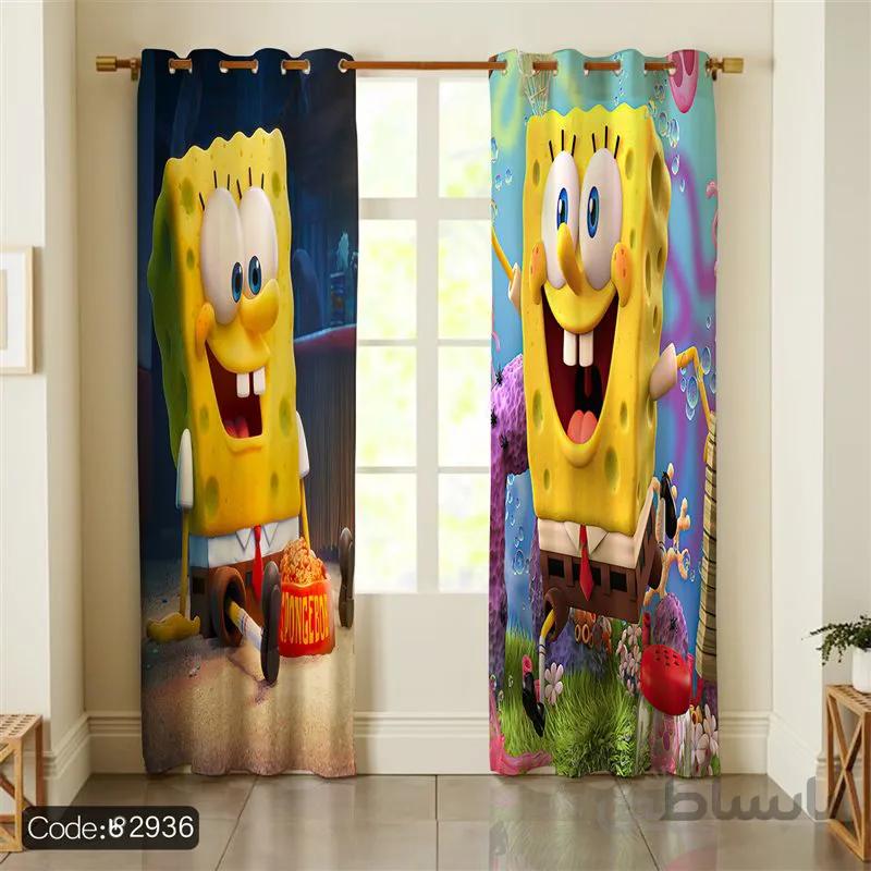 پرده پانچی کد321طرح باب اسفنجی