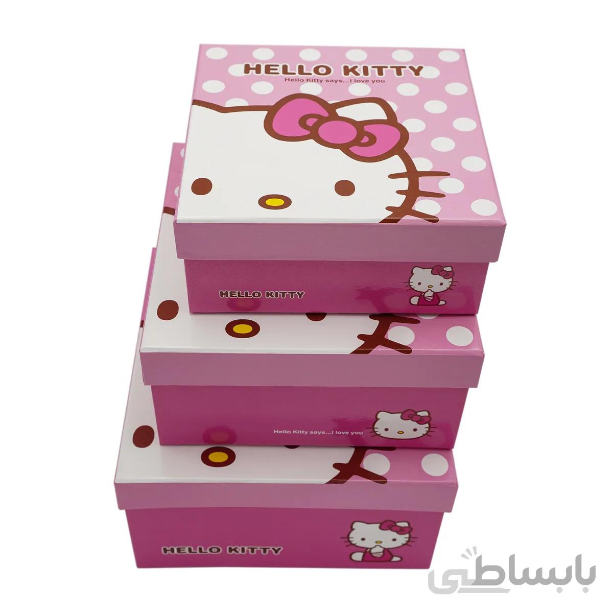 جعبه هدیه هلوکیتی Hello kitty مجموعه 3 عددی