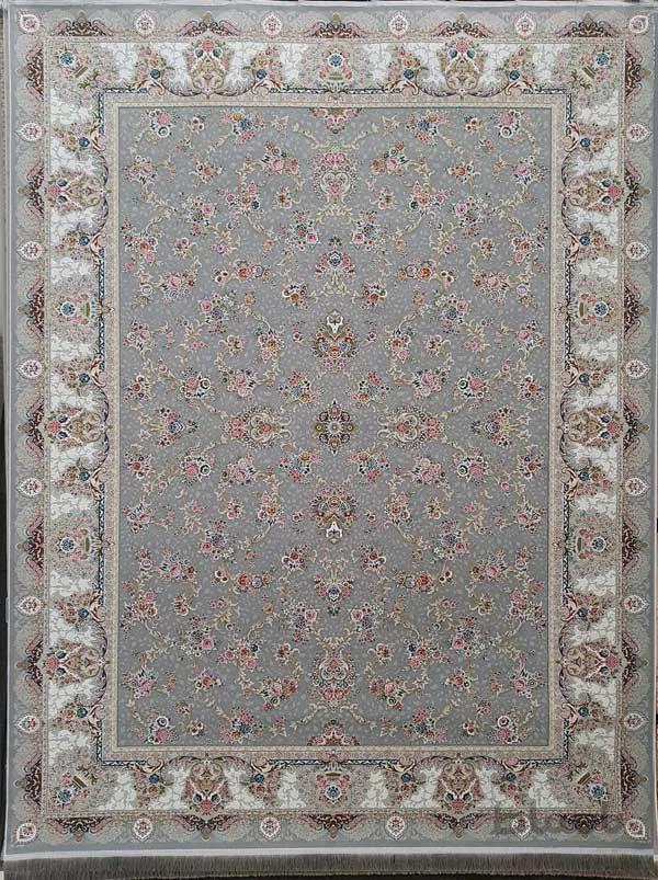 فرش طرح افشان گندم رنگ طوسی