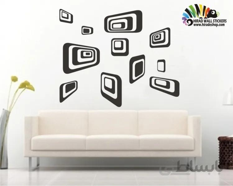 برچسب دیواری مستطیل های سه بعدی کد h388