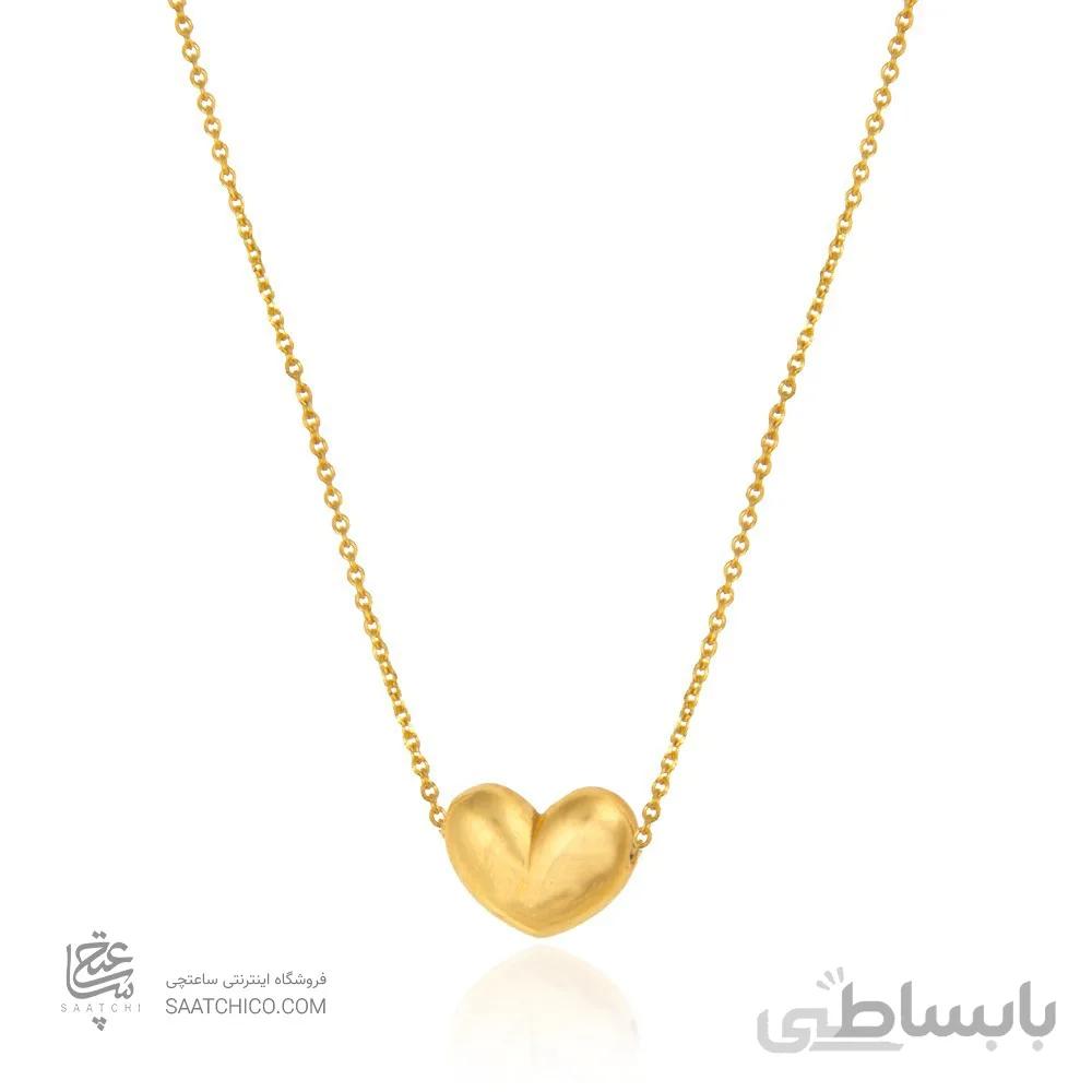 گردنبند طلا زنانه طرح قلب دو رو کد CN372