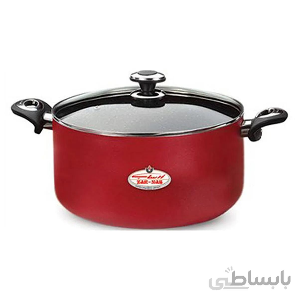 قابلمه سایز 16 گرانیتا با درب شیشه ای زرساب مدل GT-416زرشکی