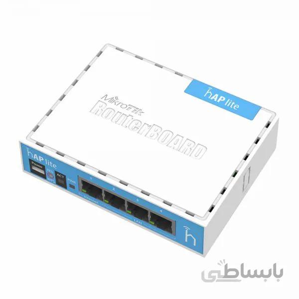 روتر اکسس پوینت بی سیم میکروتیک hAP lite ا MikroTik hAP lite 4 Port 10/100 Mbps 2.4 GHz Wireless Router Access Point
