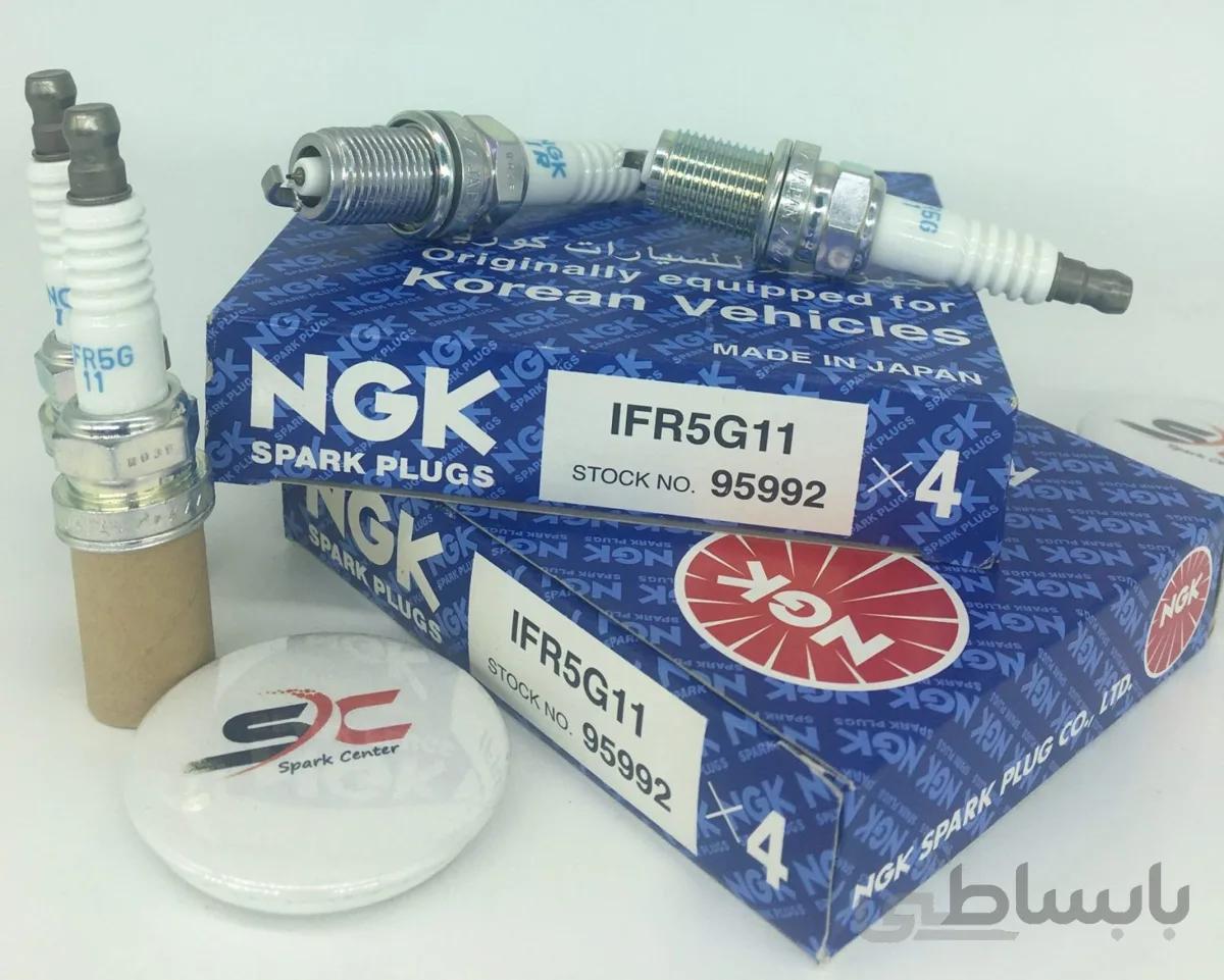 شمع سوزنی ایریدیوم لیزری پایه کوتاه NGK IFR5G11 95992(یک عدد)