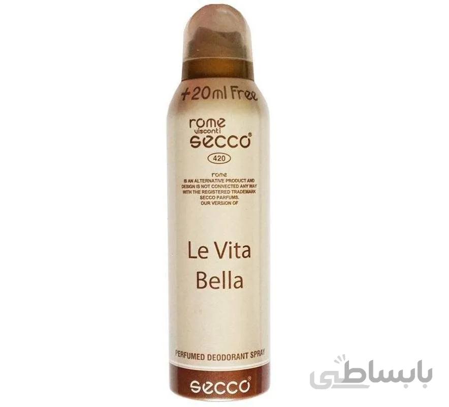 اسپری زنانه سکو مدل Le Vita Bella حجم 200 میلی لیتر