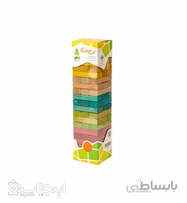 جنگا رنگی با جعبه چوبی