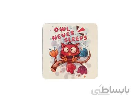 آینه جیبی طرح owl never sleeps کد ۰۰۰۳