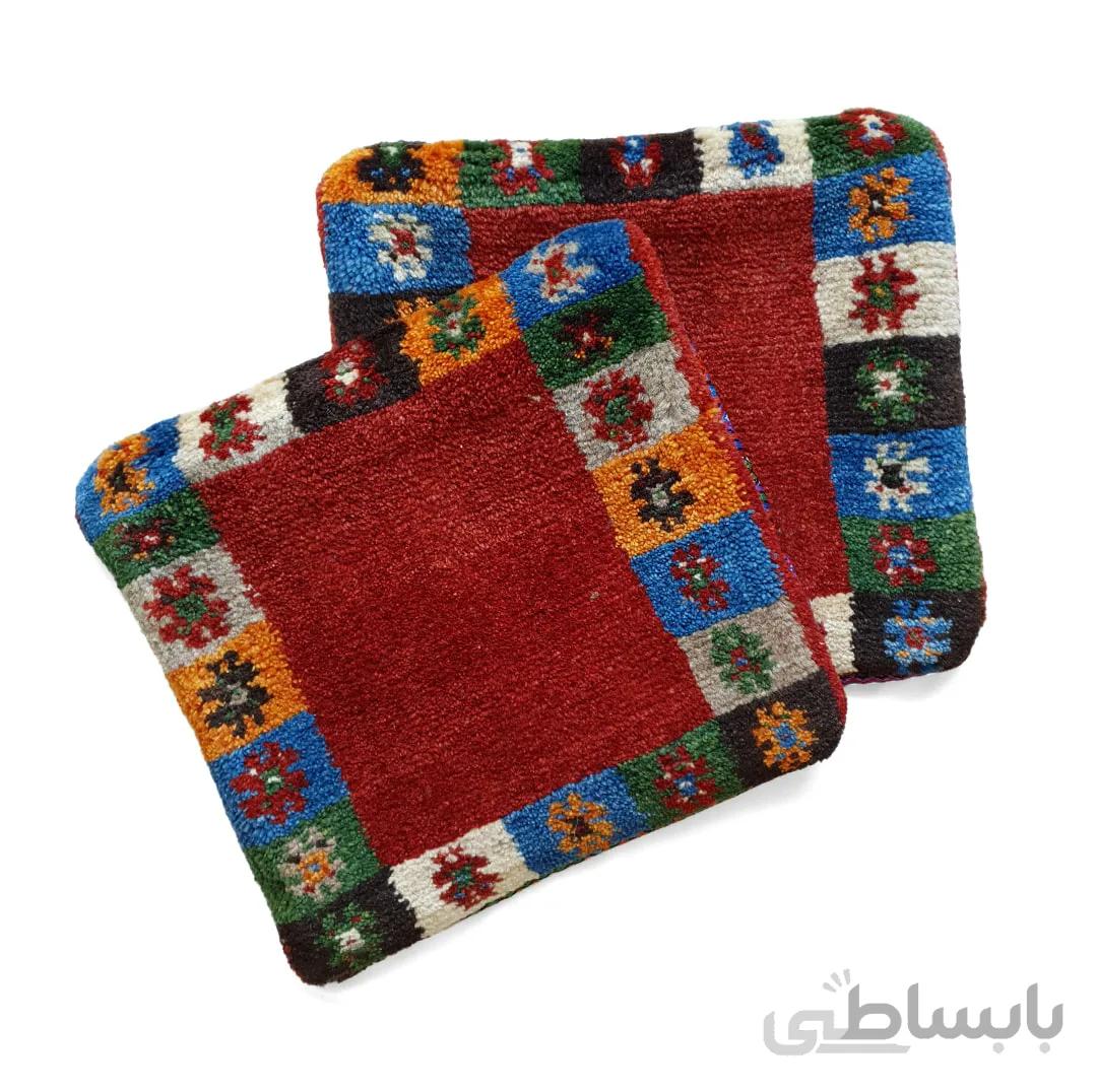 کوسن گبه طرح کاشی کاری قرمز - 40×40 سانتی
