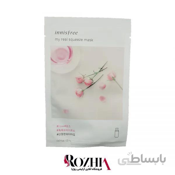 ماسک ورقه ای میوه ای اینیسفری 20ml کره ای – گل رز