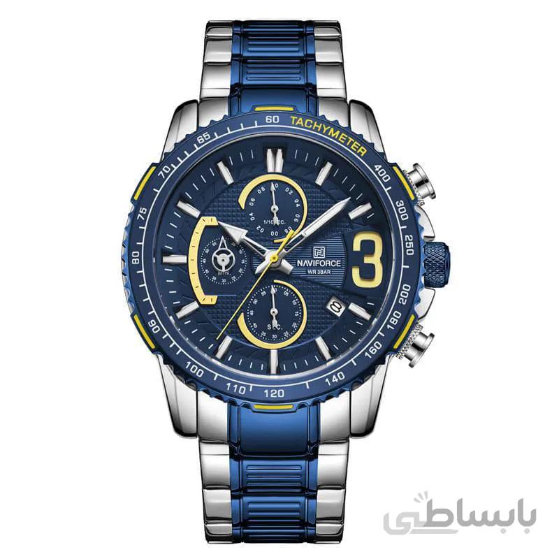 ساعت مچی نیوی فورس مردانه سورمه ای_سیلور مدل Naviforce 8017