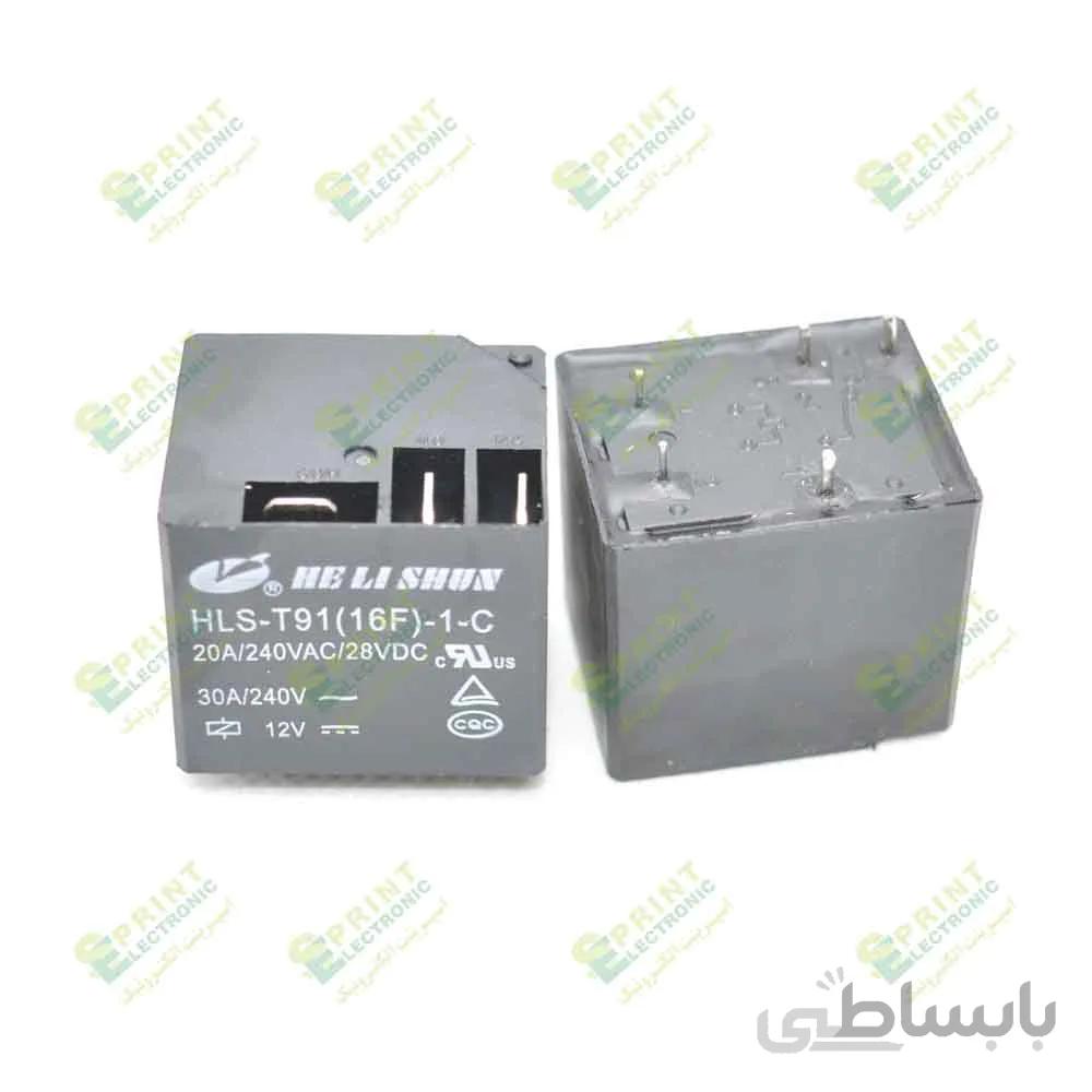 رله 12 ولت فیش خور کولری 5 پایه 30 آمپر HLS-T91-16F-1-C