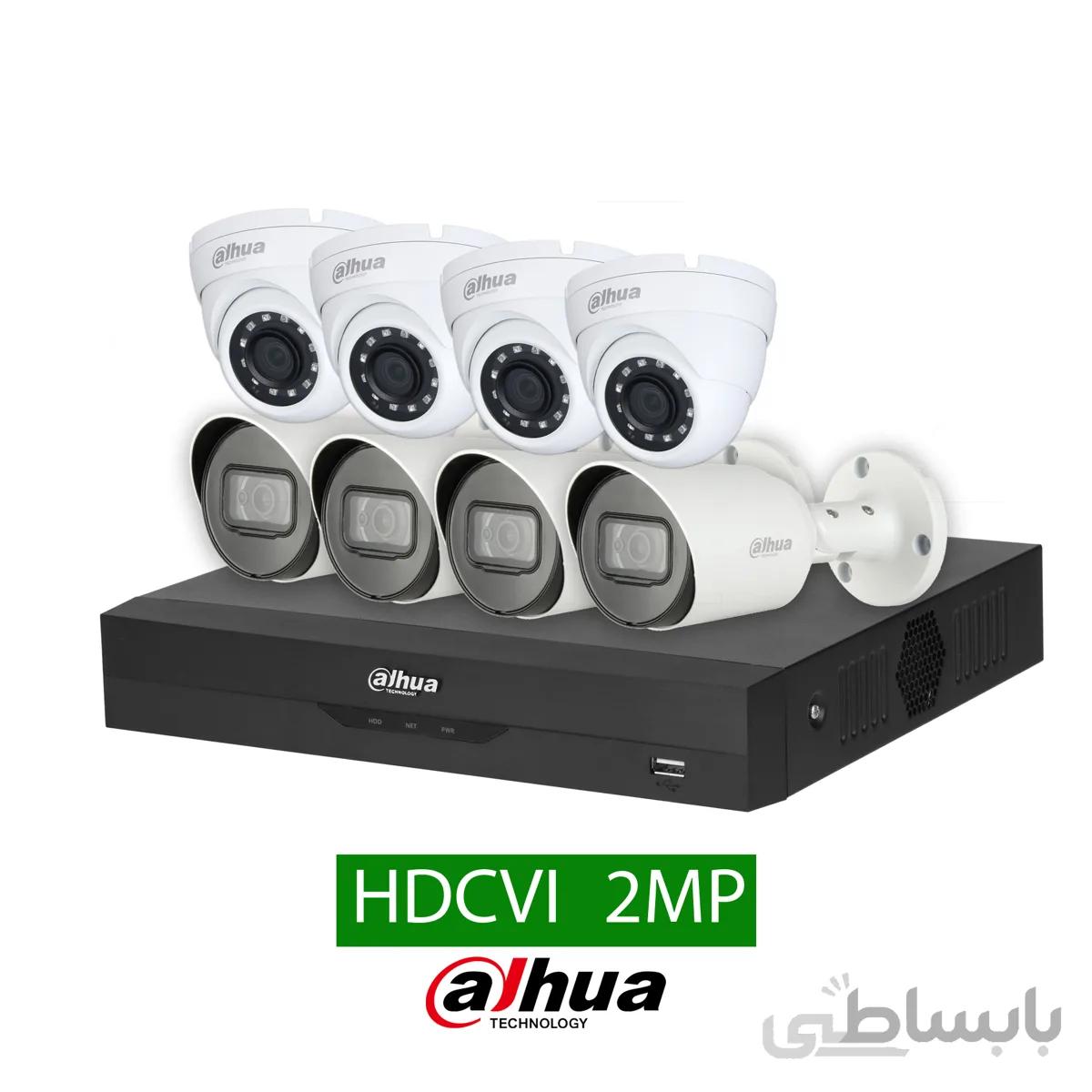 پکيج 8 دوربين مداربسته داهوا 2 مگاپيکسل سری میان رده
