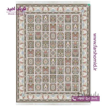 فرش ماشینی 700 شانه 10 رنگ اصل بهشت خشتی قهوه ای قالی کشمیر