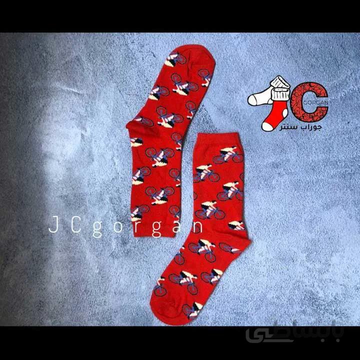 جوراب ساق بلند طرح دوچرخه سوار