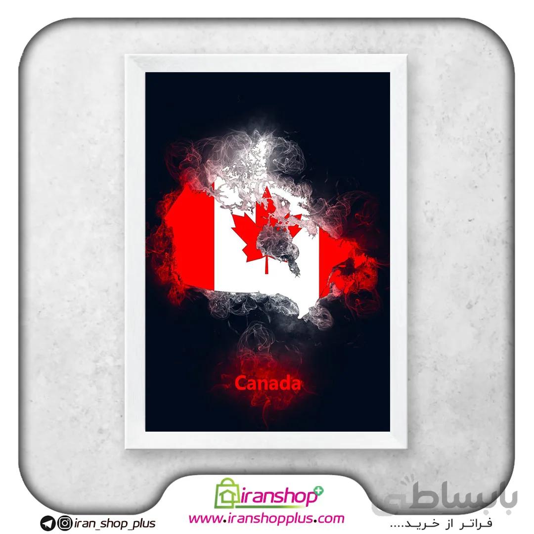 تابلو نقشه کشور کانادا با تم Flag
