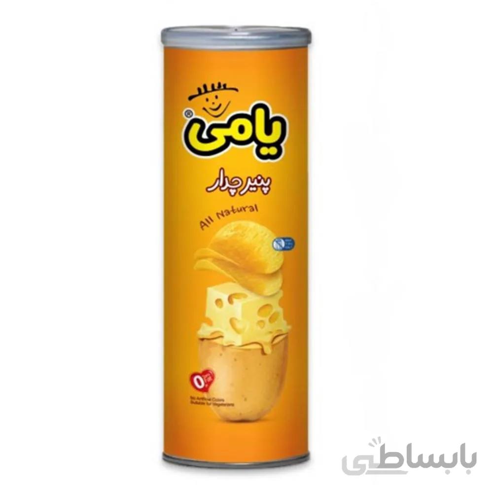 چيپس همسان بسته بندی قوطي پنير چدار 150 گرمی (12 عدد در هر کارتن) ا Potato chips, matched the packaging container of whey, cheddar 150 g (12 pieces per carton)