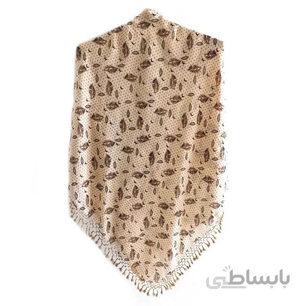 روسری حجاب مجلسی منگوله ی دست دوز 1.20 متری