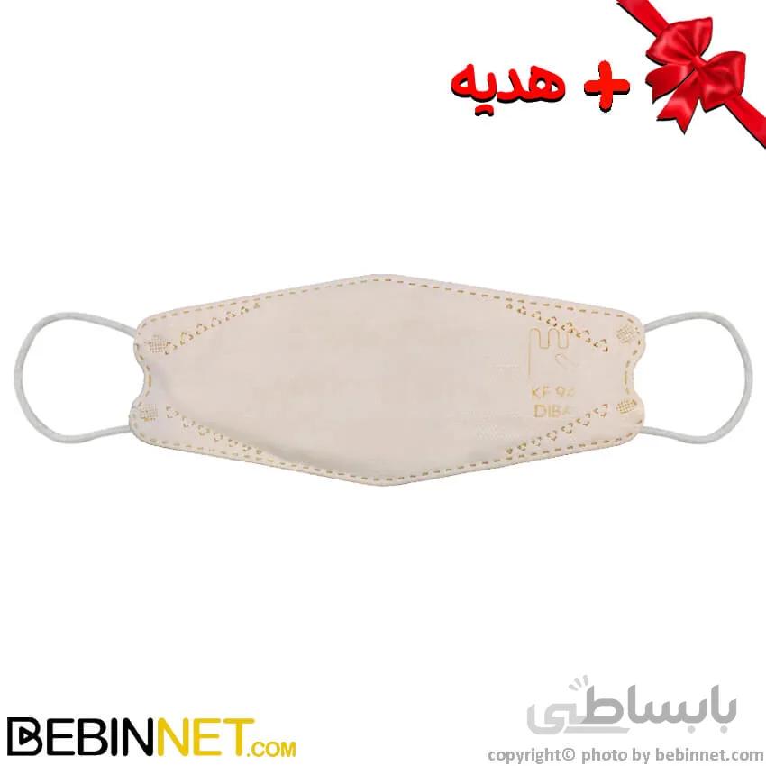 ماسک سه بعدی 4 لایه KF94 بسته 25 عددی کرمی