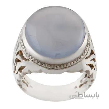 انگشتر نقره مردانه مدل عقیق یمنی کبود کد AM_1288