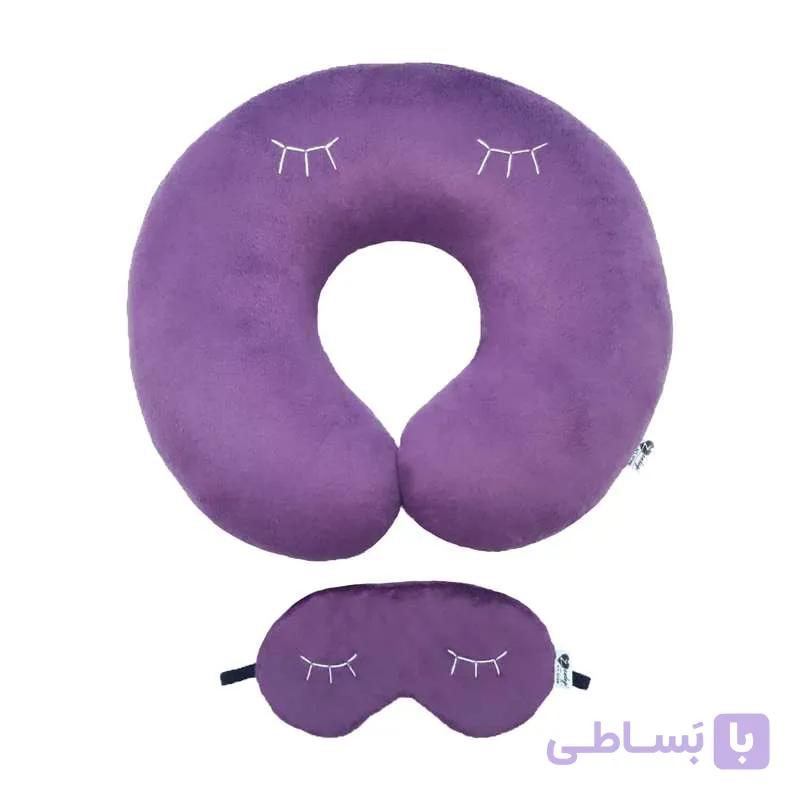بالش دورگردنی گروه هنری زندگی طرح مژه ای به همراه چشم بند — تصویر 1