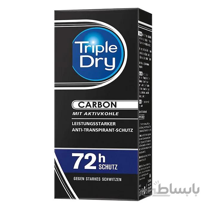 مام ضد تعریق رولی 72ساعته تریپل درای، حاوی کربن فعال، حجم 50میل