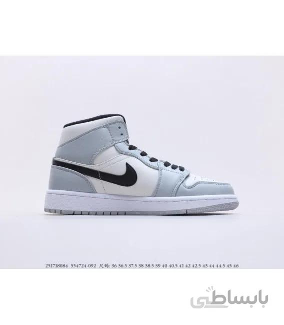 کفش بسکتبال مردانه نایک Air Jordan 1 Mid Light Smoke Grey