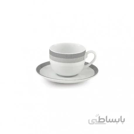 سرویس چینی زرین 6 نفره چای خوری سیلور لاینر (12 پارچه) ا Zarin Iran ItaliaF Silverliner 12 Pieces Porcelain Tea Set