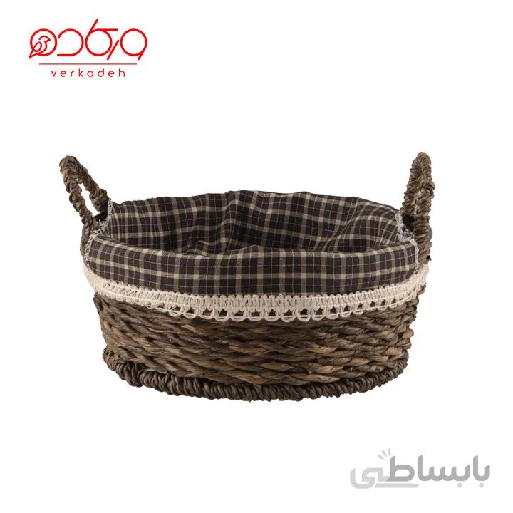 سبد حصیری نان و سبزی گرد